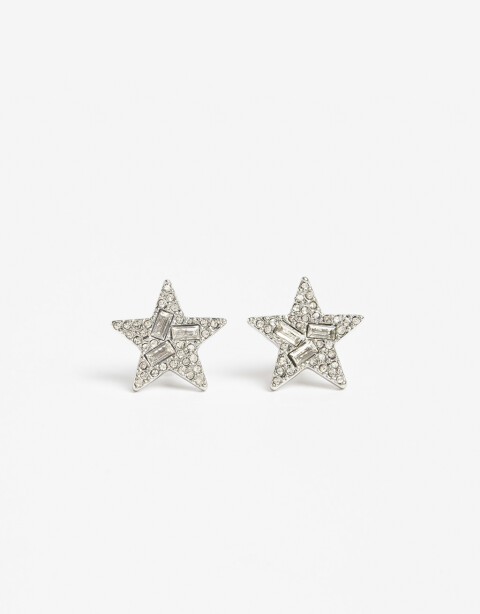 Aros Pasantes Strass Pasantes Estrellas - Cristal