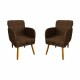 Pack x2 Sillón poltrona 1 cuerpo Lumax Maya nórdico de tela Marron