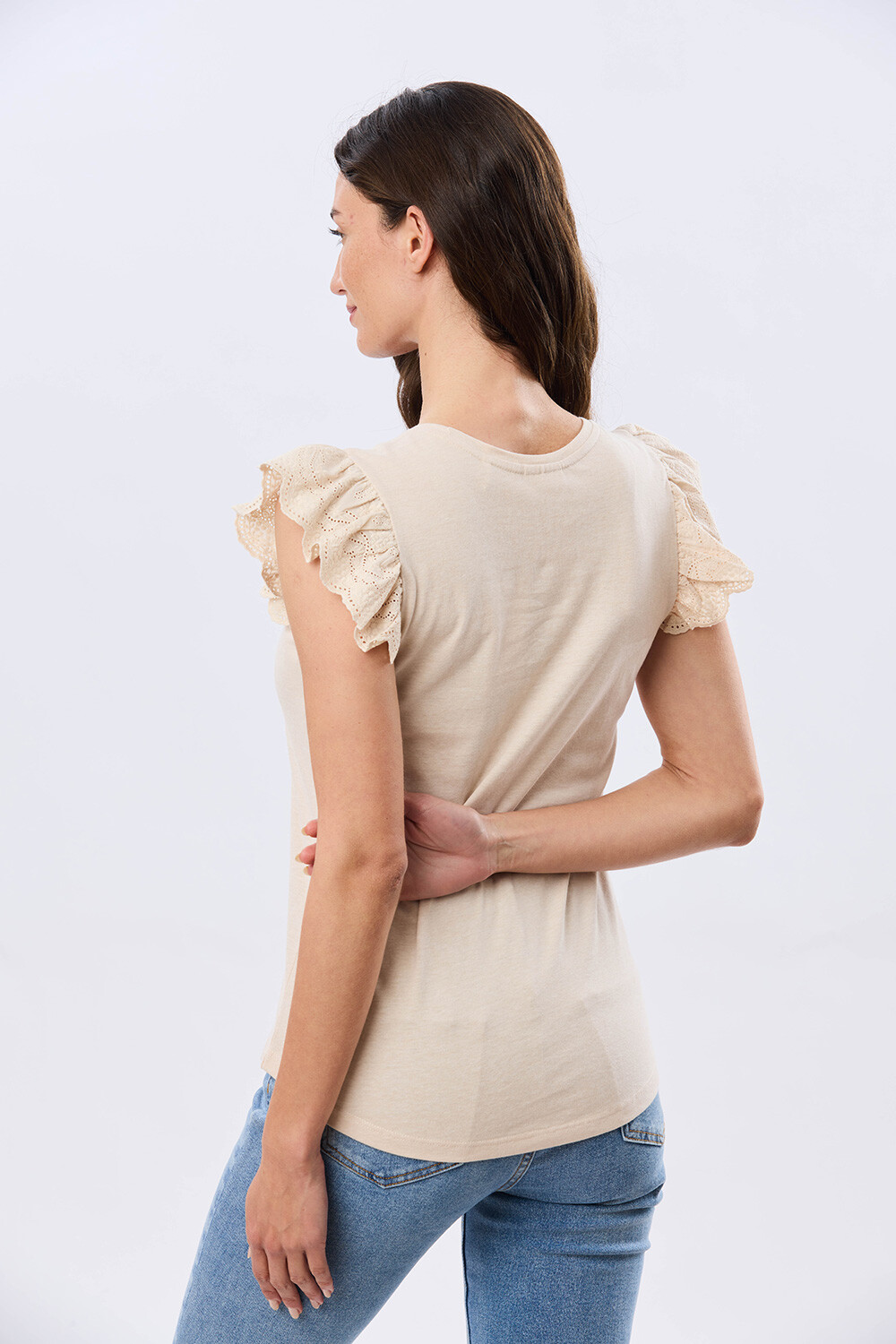 REMERA LISA DE ALGODÓN Beige