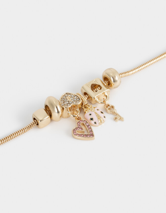 Pulseras Flexibles Con corazón Pulsera Flexible Multidijes - Dorado