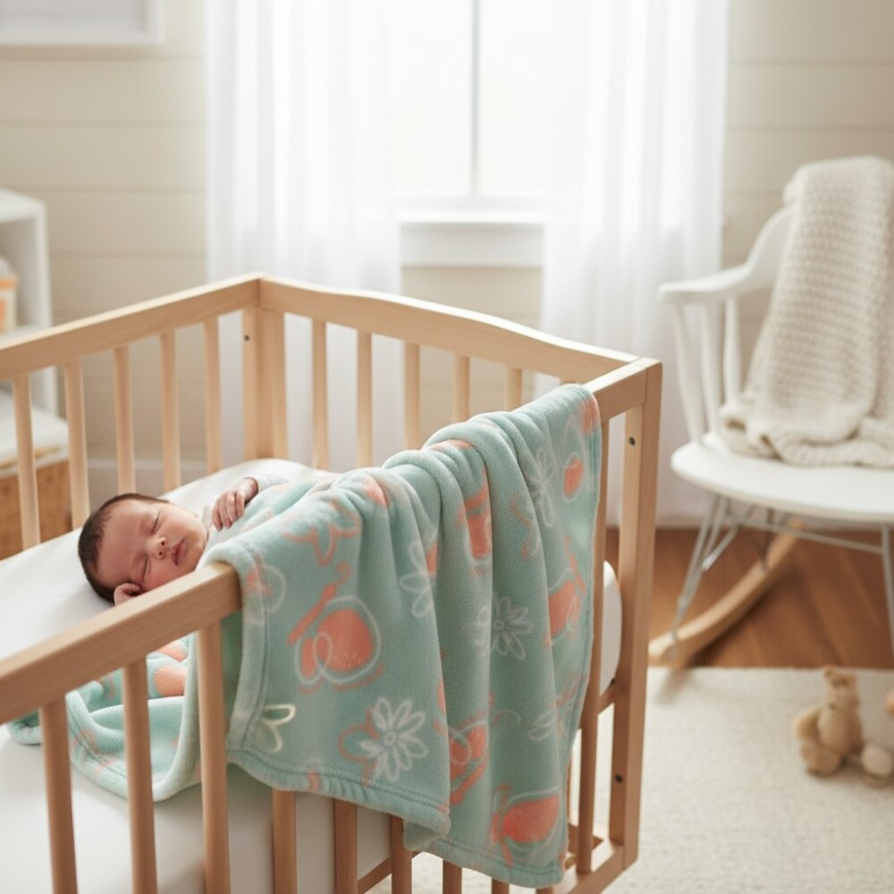 Manta fleece WAKIDS verde rosa