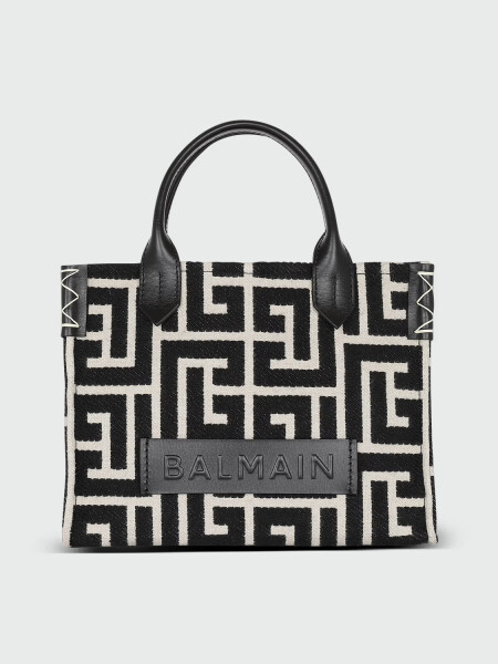 BALMAIN - TOTE BAG DE PIEL Y JACQUARD CON MONOGRAMA B-ARMY 0