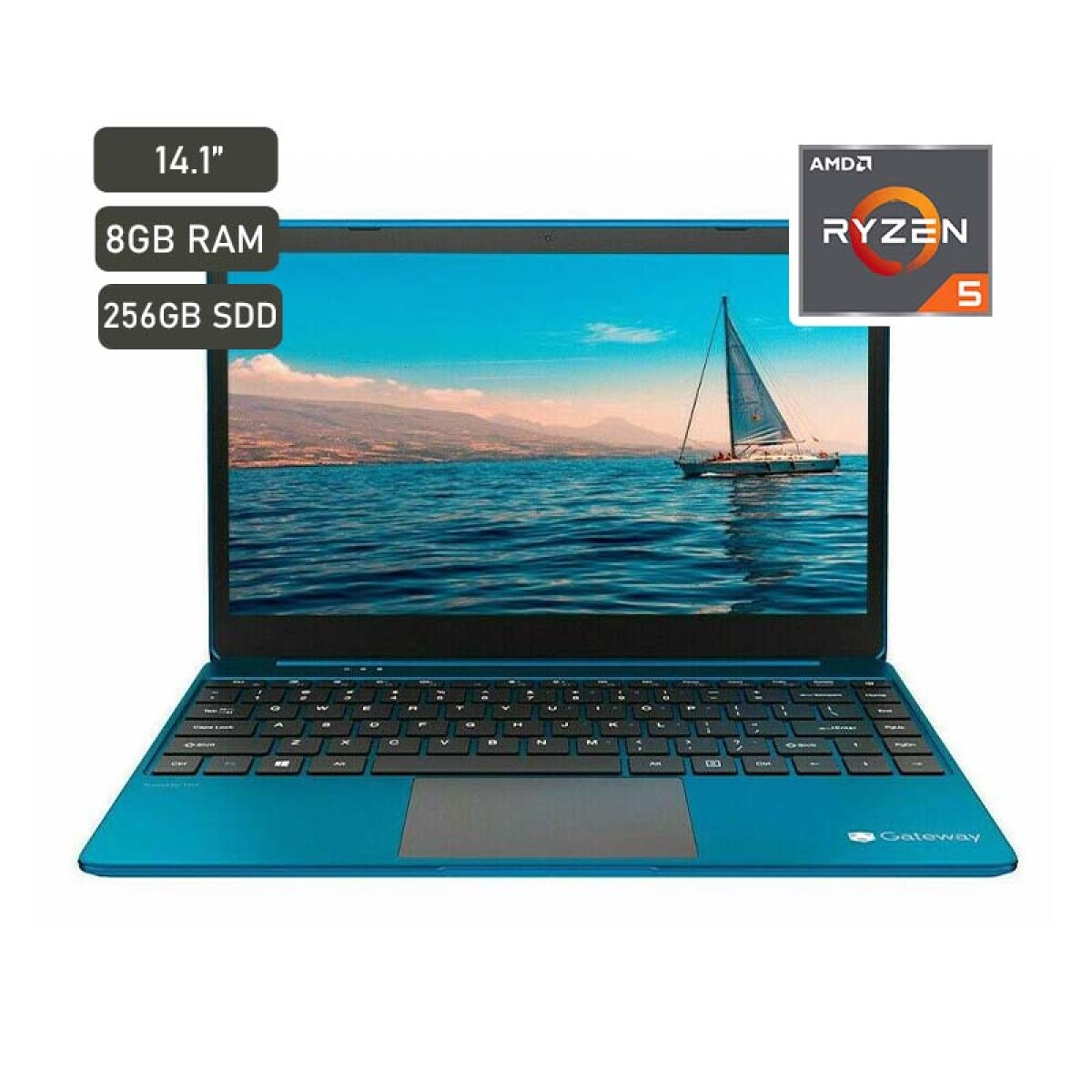 Notebook Gateway 14.1" AMD Ryzen 5 8GB 256GB Azul - Unica 