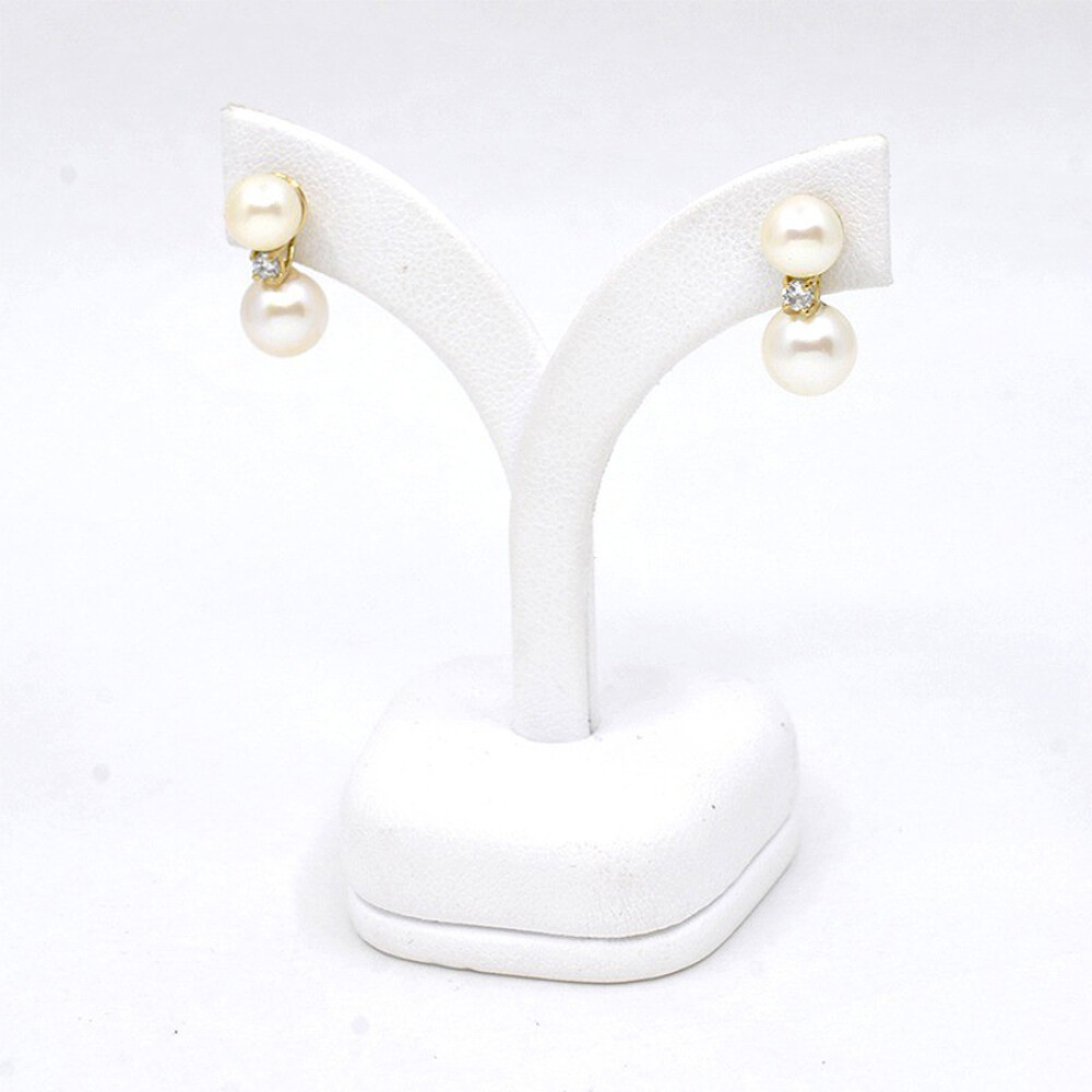 Caravanas En Oro 18K, Perlas Y Zirconias Caravanas En Oro 18K, Perlas Y Zirconias