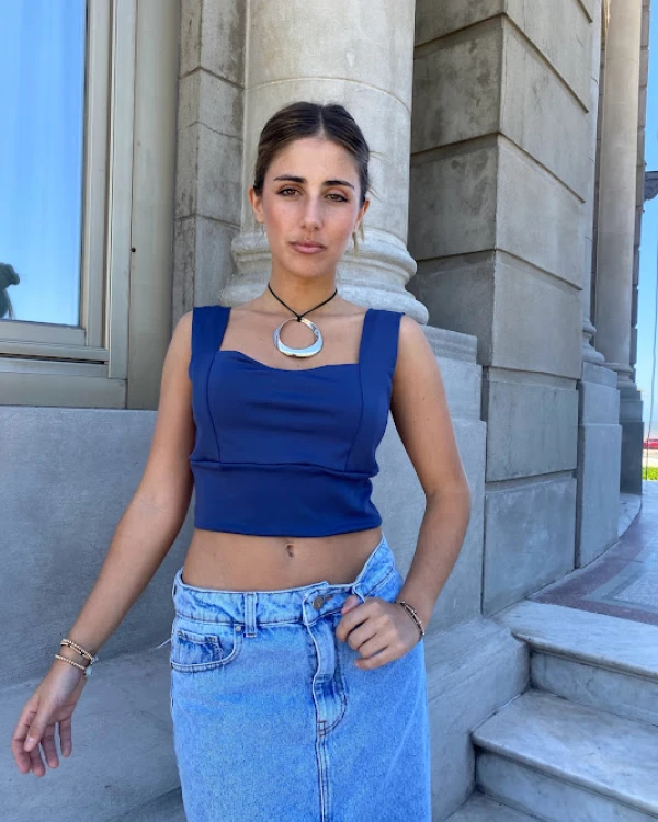 Top Muna azul