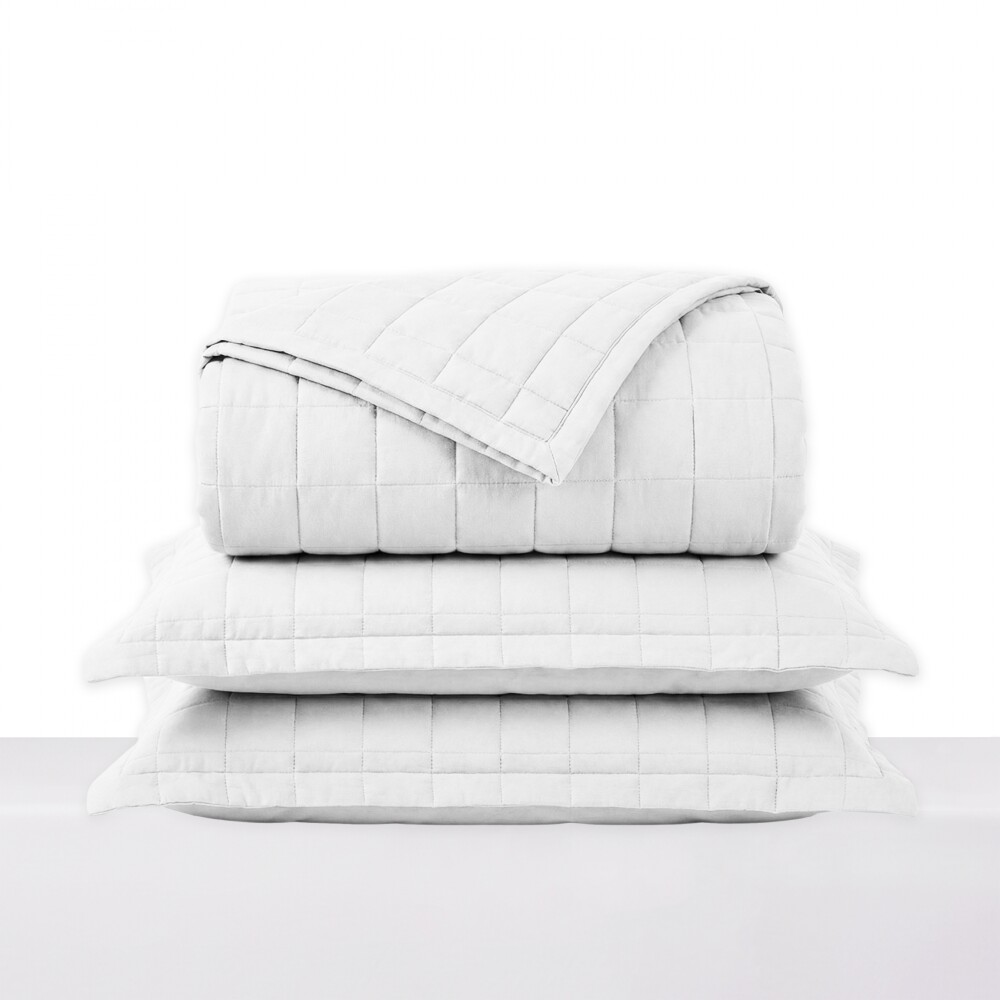 Acolchado mas Fundas 2 Plazas - Basic 200 Hilos Blanco