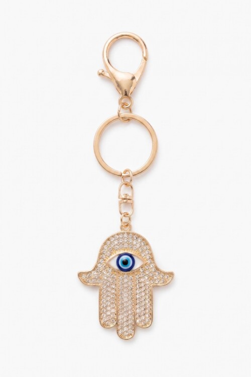 Llavero hamsa dorado