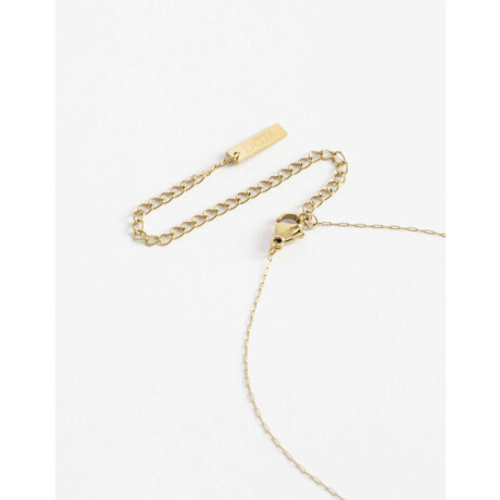 Cadena Corta con Dije Piedras Rosa Claro