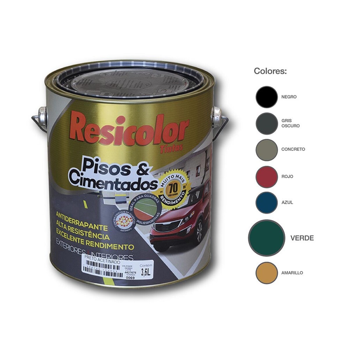 Pintura Piso Verde Acet. 900 Ml 