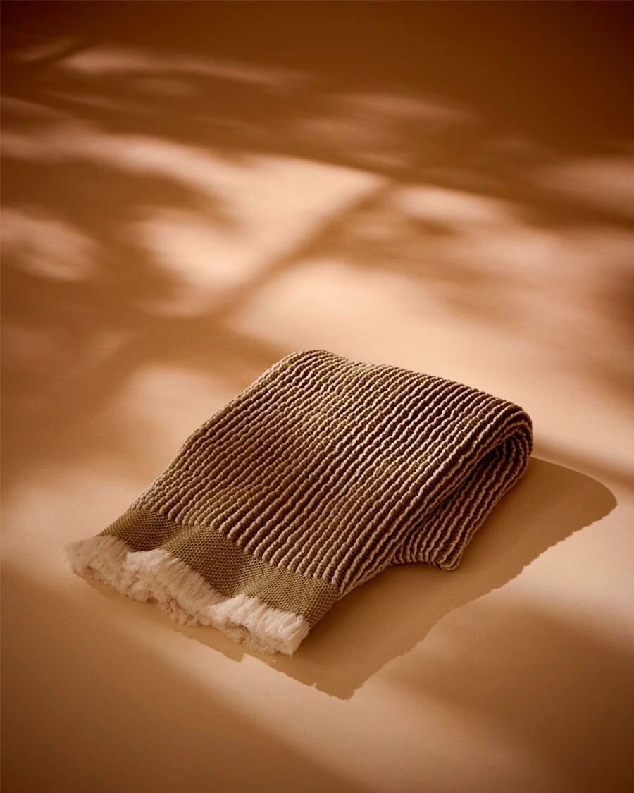 Manta Lideba de algodón rayas rayas verde 100 x 170 cm