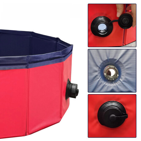 Piscina Plegable Para Mascota 100x30cm PVC Antideslizante Bordó