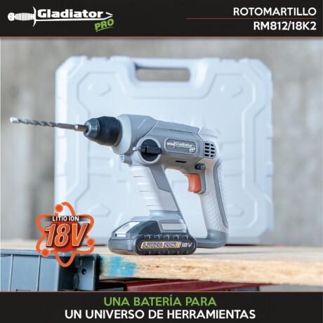 Rotomartillo recargable 18v 2 baterias (2Ah) 1.1J Gladiator Pro Rotomartillo recargable 18v 2 baterias (2Ah) 1.1J Gladiator Pro