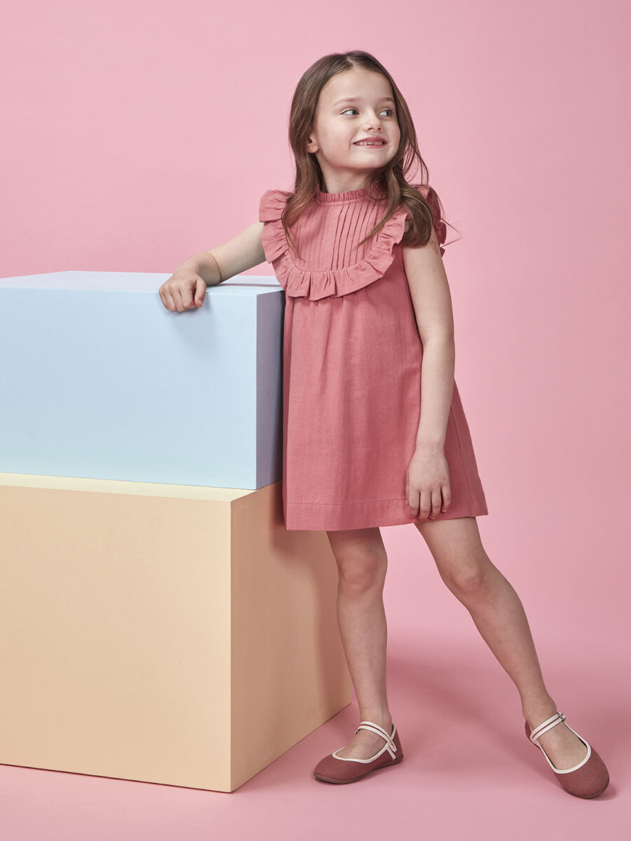Vestido De Jaretas Rosa