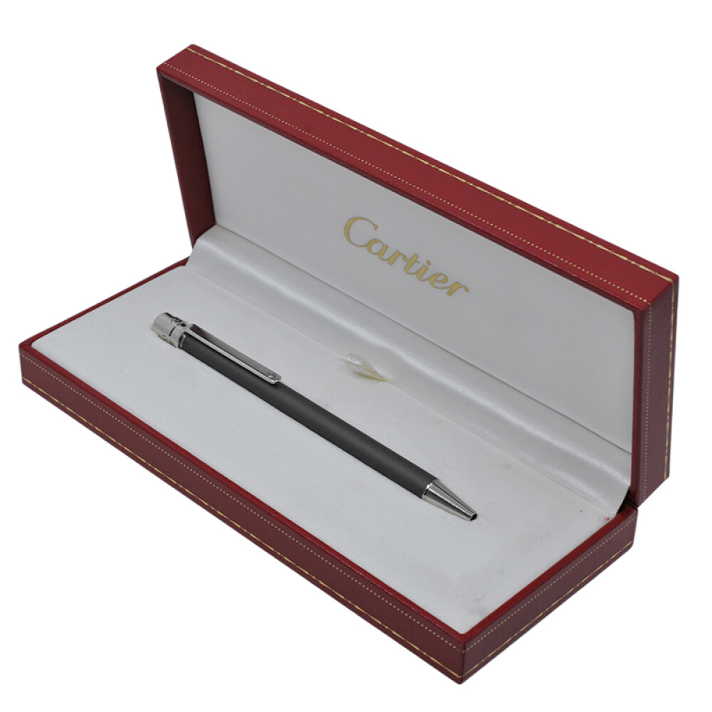 Cartier Stylo Bille Must Santos ST150171 laque gris mate con estuche Cartier Stylo Bille Must Santos ST150171 laque gris mate con estuche