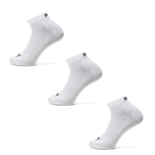 Medias Unisex Puma Plain Quarter Socks 3 Pares Blanco