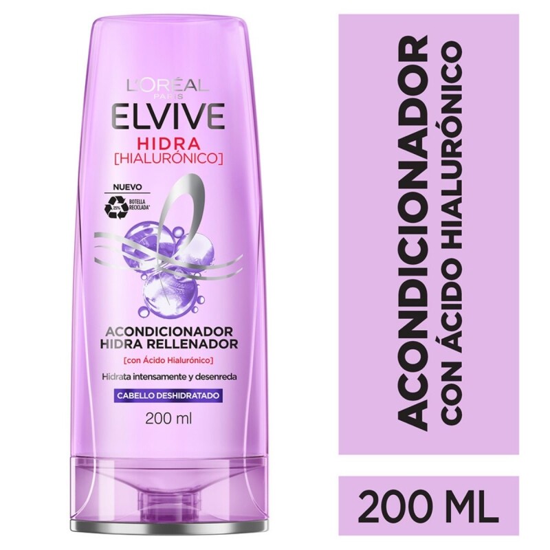 Shampoo L'Oréal Elvive Hidra Hialurónico Pack Ahorro 370 ML + AC 200 ML Shampoo L'Oréal Elvive Hidra Hialurónico Pack Ahorro 370 ML + AC 200 ML