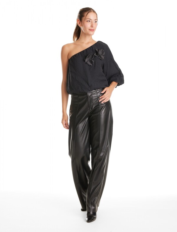 Blusa Flores NEGRO