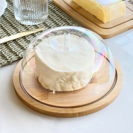 Quesera Bambú Con Tapa Acrílico Alto 10cm x Diámetro 20cm Quesera Bambú Con Tapa Acrílico Alto 10cm x Diámetro 20cm