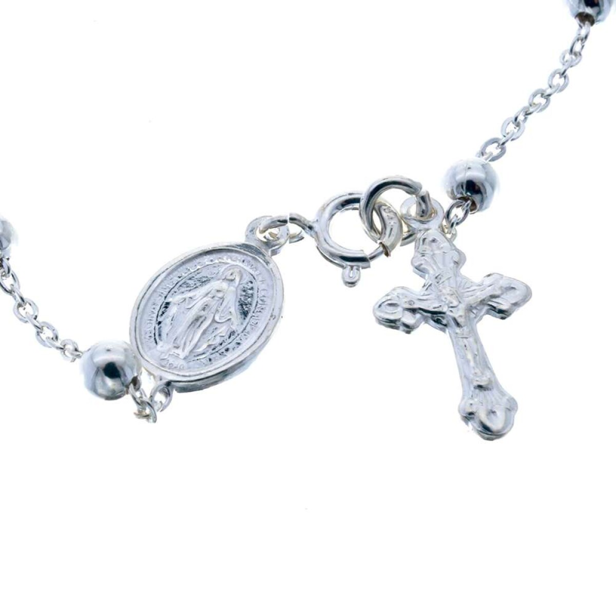 Pulsera Religiosa De Plata 925 - Tipo Rosario 