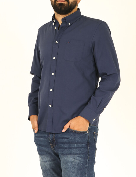 Camisa Oxford Harrington Label Azul Oscuro