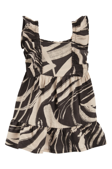 Vestido de popelina Ecovero, escalonado, diseño cebra Sin color