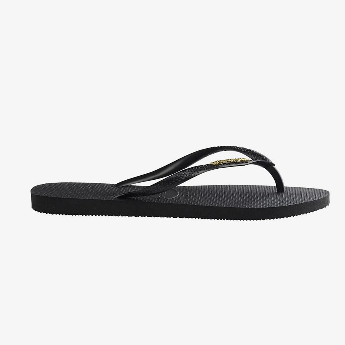 Ojotas Havaianas de Dama -SLIM LOGO METALLIC- HV41198751924 - NEGRO/DORADO 