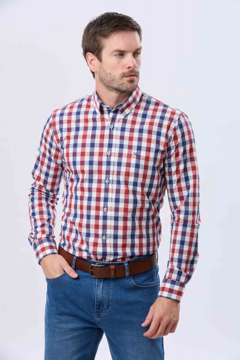CAMISA SPORT A CUADROS Rojo