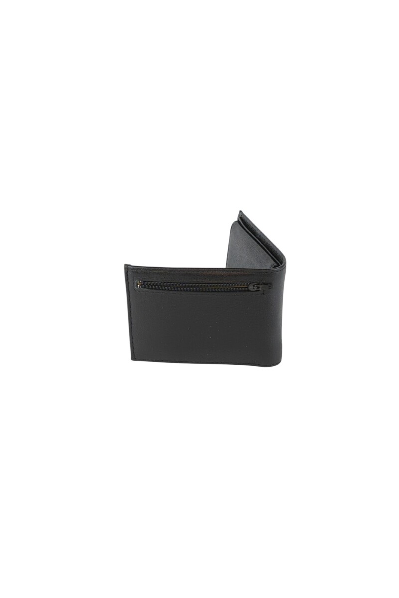 Billetera con visor y cierre Negro