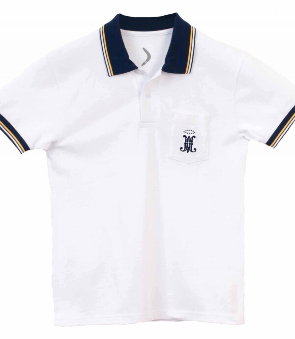 Remera Polo Primaria manga corta Maristas Blanco
