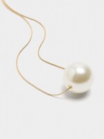 Collar Largo Con Perla blanco