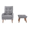 Butaca Nantes Con Puff Gris Butaca Nantes Con Puff Gris