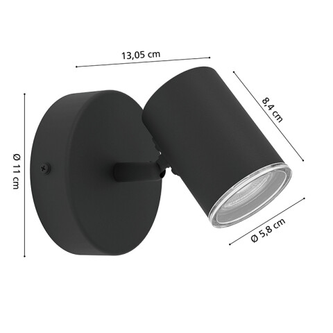 Aplique de pared acero negro GU10 EG6400