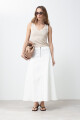Maxi falda de jean con cortes blanco