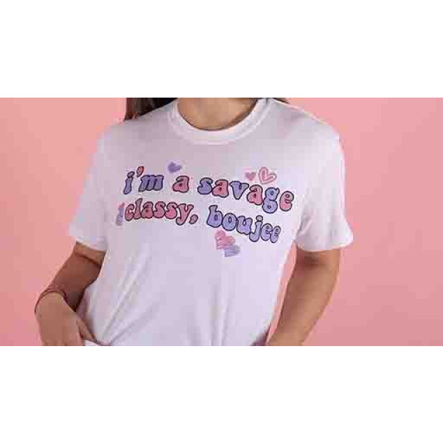 Remera de Mujer You are the tik to my tok I am a Savage PCaruso Blanco