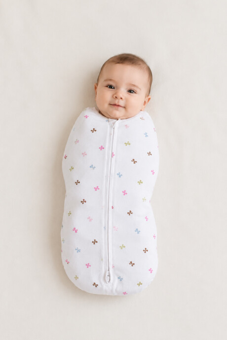 Manta envolvente para bebés Blanco con moñitas