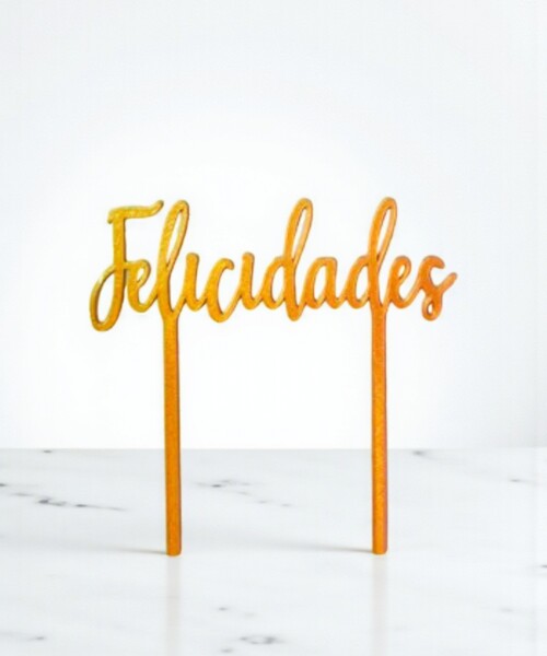 Topper felicidades dorado. Topper felicidades dorado.