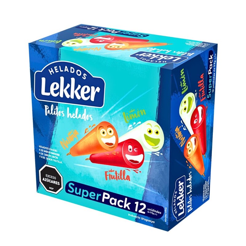 Palitos Agua Mix Limón, Frutilla, Naranja Lekker - 12 ud. Palitos Agua Mix Limón, Frutilla, Naranja Lekker - 12 ud.