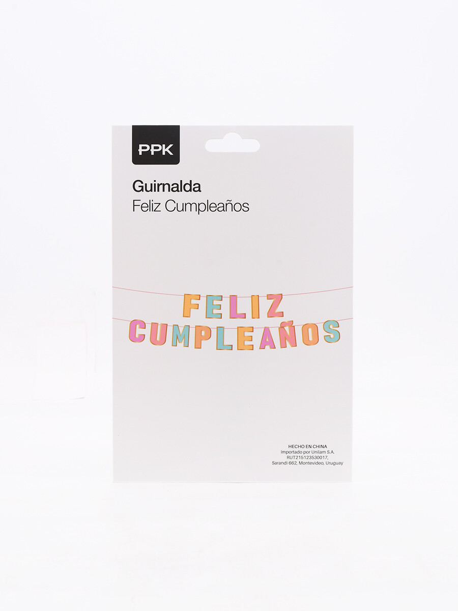 GUIRNALDA FELIZ CUMPLEAÑOS - MULTICOLOR 