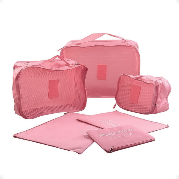 Bolso Organizador de Valija Para Viaje Necessaire de 6 Piezas Rosado Bolso Organizador de Valija Para Viaje Necessaire de 6 Piezas Rosado