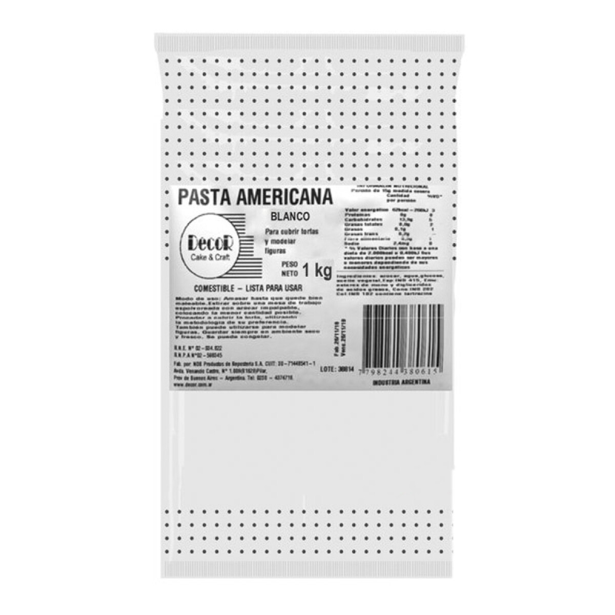 Pasta Americana Blanca - 1 kg 