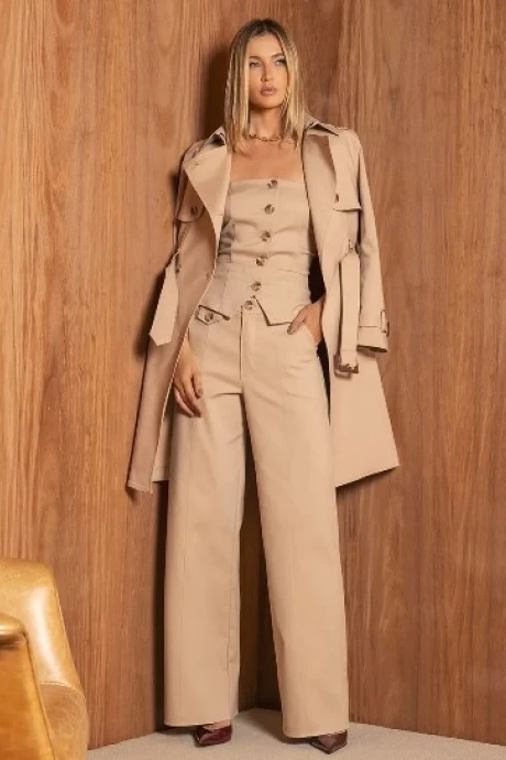 Pantalon Pantalona Beatrice Beige