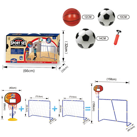 Set de futbol y basket 3 en 1 Set de futbol y basket 3 en 1