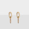 Aros Colgantes Cortos Con cubic zirconia Aros Colgantes Cubic Bañados En Oro - Dorado
