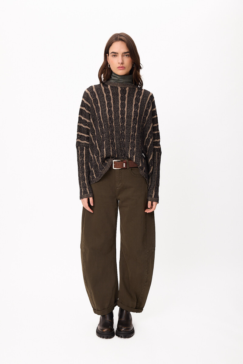 Sweater Oceano Crop Negro/Vison