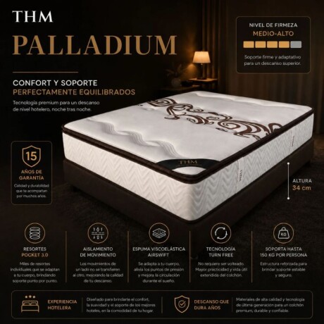 Sommier Queen HAMPTONS Palladium Smart Box Gris