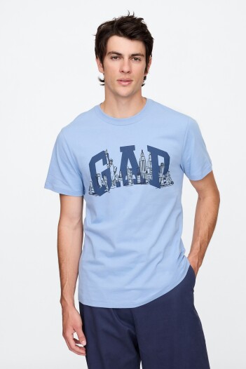 Remera Nyc Logo Gap Hombre Blue Suede