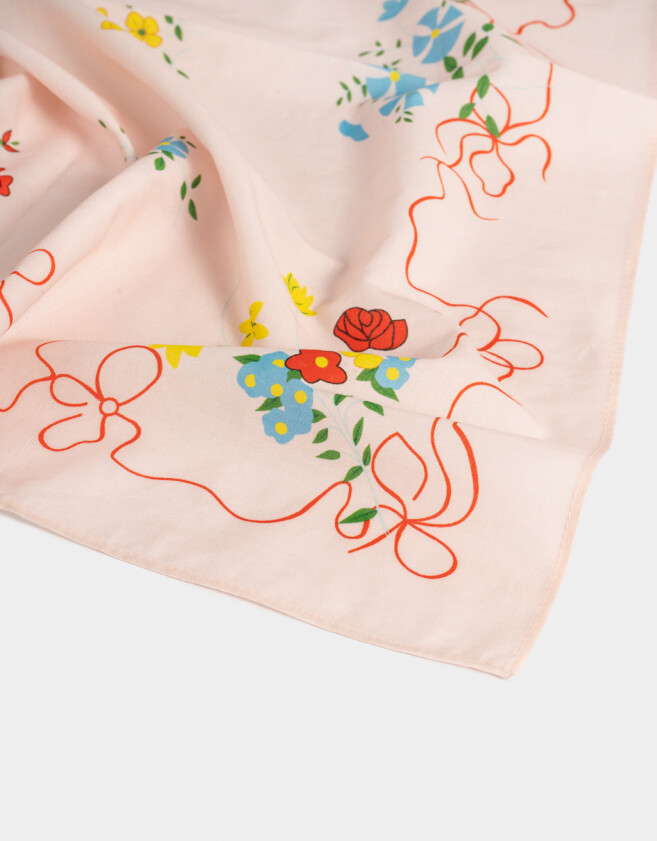 Vinchas Textiles Pañuelo Pañuelo Estampado - Rosa Claro