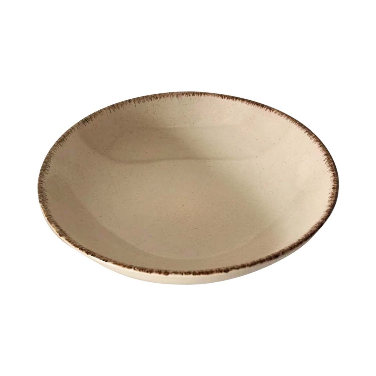 Plato Hondo Ø20cm Vajilla en Cerámica para Alimentos Sopas - Beige 