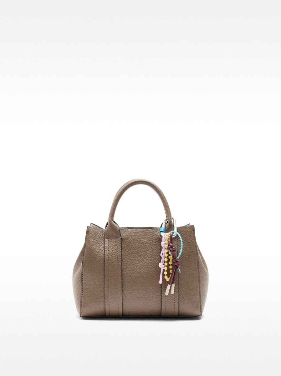Bolso Tote Con Colgante S - taupe 