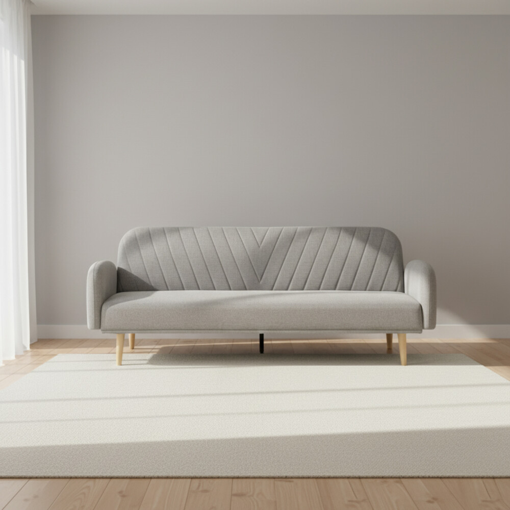 SOFÁ CAMA MADERA-Y-TELA GRIS ZAMORA